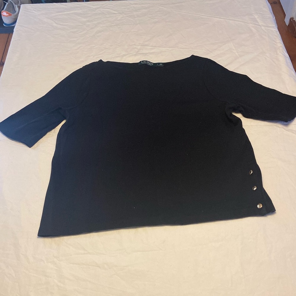 Women’s L thick woven material 100% cotton half sleeve boatneck